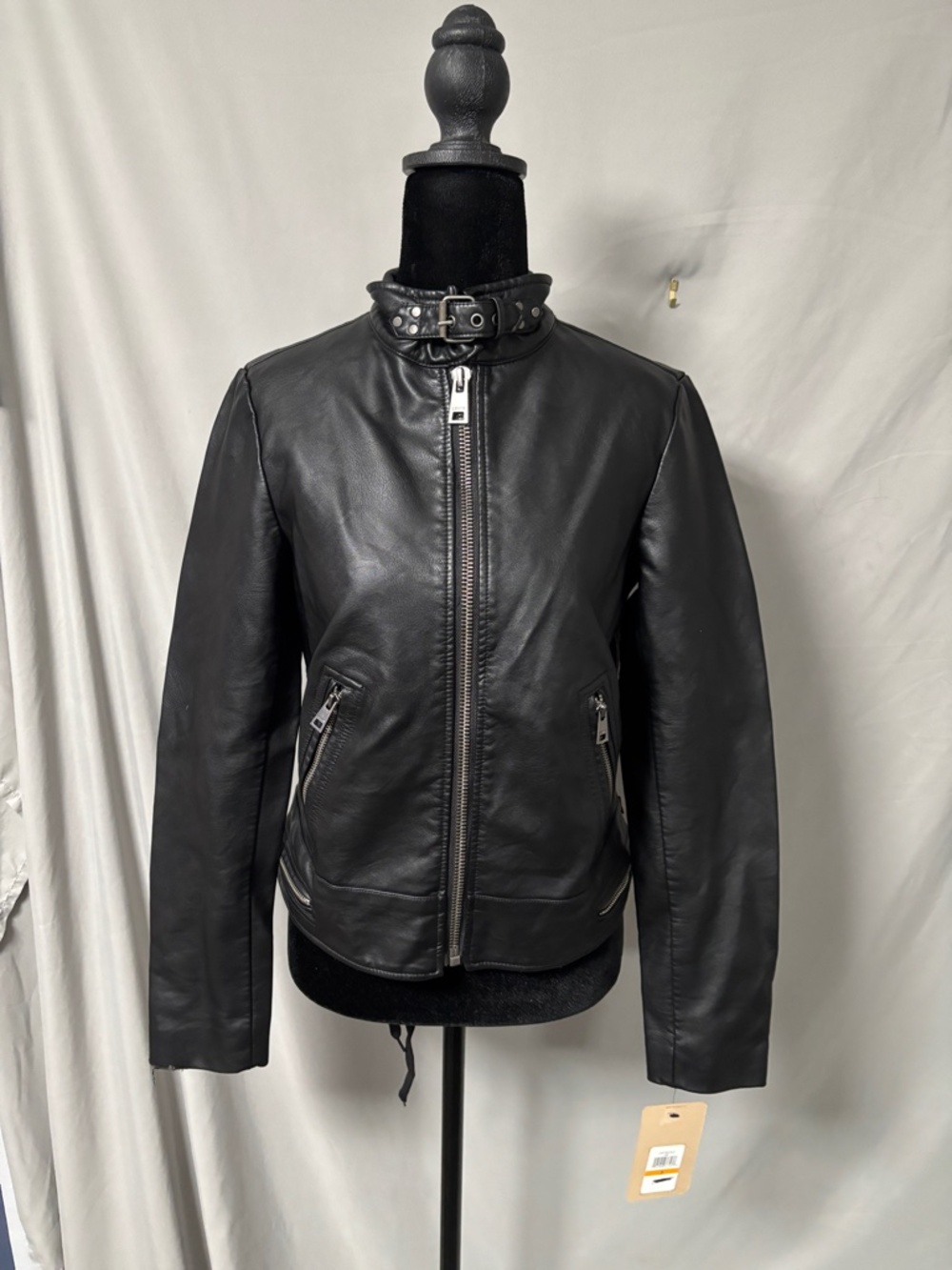 Levi Faux Leather Racer Jacket - Picture 2 of 4